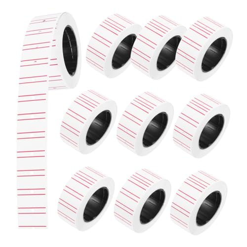 BAZEITFLOW 10 Rollen Selbstklebende Preisschilder Papier Rechteckige Marktpreis Etikettenaufkleber Starke Haftung Reißfest Weiß mit Doppelter Linienmarkierung für Handel und Einzelhandel BAZEITFLOW 10 Rollen Selbstklebende Preisschilder Papier Rechteckige Marktpreis Etikettenaufkleber Starke Haftung Reißfest Weiß mit Doppelter Linienmarkierung für Handel und Einzelhandel von BAZEITFLOW