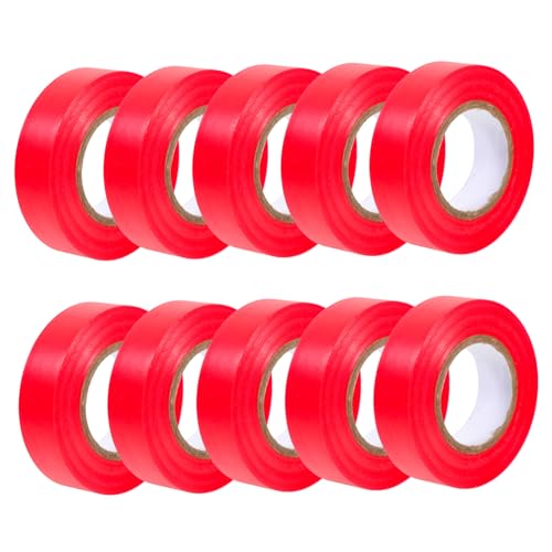 BAZEITFLOW 10 Stück Teiliges PVC Isolierband Elektriker Klebeband Hochisolierend mit Guter Haftung für Elektroinstallation Kabelmarkierung und DIY Anwendungen von BAZEITFLOW