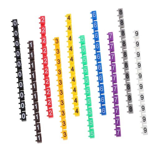 BAZEITFLOW 100 Stück Bunte Kabelmarker Zahlen Clip Kabelkennzeichnung für Drahtdurchmesser Farbige Kabelbeschriftung und Identifikation für Strom und Netzwerkkabel von BAZEITFLOW
