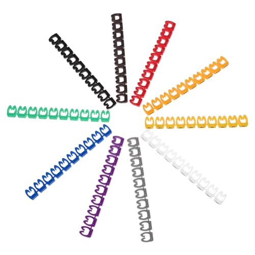 BAZEITFLOW 100 Stück Clip Kabelmarkierungsrohre mit Zahlen Bunte Kunststoff Drahtetiketten für Kabel Wiederverwendbare Kabelkennzeichnung zur Einfachen Kabelorganisation und Identifikation von BAZEITFLOW