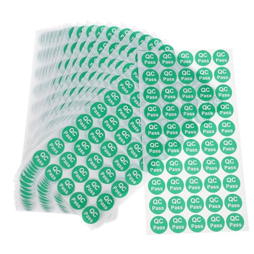 BAZEITFLOW 1000 Stück Qc Passed Aufkleber Rund Selbstklebende Qualitätsprüfungs Etiketten Haftende Lageretiketten für Produkte Klare und Langlebige Prüfsiegel Einfache Anwendung von BAZEITFLOW
