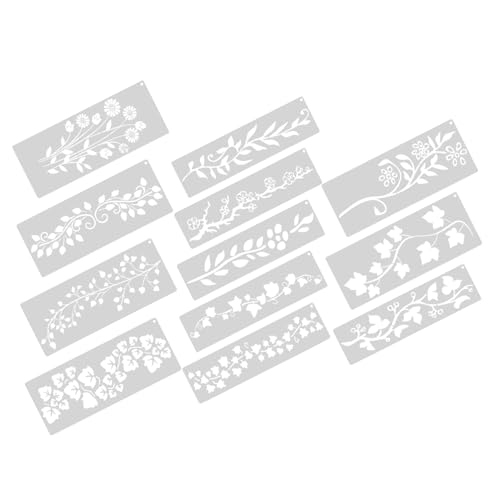 BAZEITFLOW 12 Stück Teiliges Blumenpflanzen Schablonen Wiederverwendbare Malvorlagen mit Filigranen Blumen und Blattmustern Vielseitig für Diy Bastelprojekte Präzise und Waschbare BAZEITFLOW 12 Stück Teiliges Blumenpflanzen Schablonen Wiederverwendbare Malvorlagen mit Filigranen Blumen und Blattmustern Vielseitig für Diy Bastelprojekte Präzise und Waschbare von BAZEITFLOW