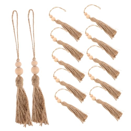 BAZEITFLOW 12 Stück Teiliges Boho Holzperlen Quasten mit Natürlichem Juteseil Rustikale DIY Anhänger für Weihnachtsbaum Girlanden Party und Wohnraumdekoration Natürliche Holzperlen Fließende BAZEITFLOW 12 Stück Teiliges Boho Holzperlen Quasten mit Natürlichem Juteseil Rustikale DIY Anhänger für Weihnachtsbaum Girlanden Party und Wohnraumdekoration Natürliche Holzperlen Fließende von BAZEITFLOW