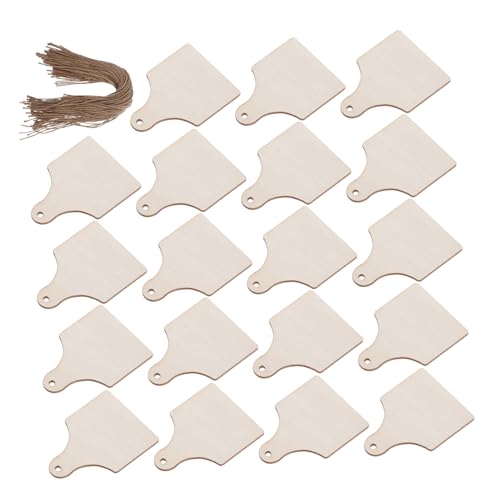 BAZEITFLOW 120 Sätze Teiliges Rustikale Naturbelassene Holzschilder zum Basteln Rechteckige Ungeschliffene Holztäfelchen mit Aufhängung Vielseitig für Diy-malerei Gravur und Weihnachtsdeko von BAZEITFLOW