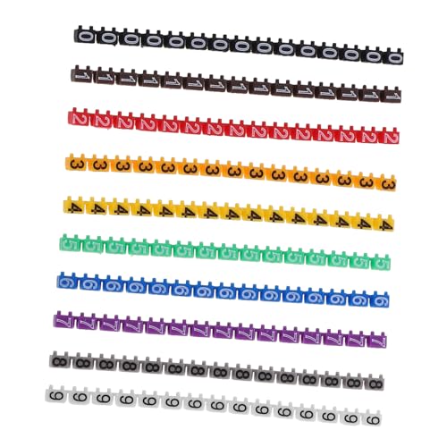 BAZEITFLOW 150 Stück Bunte Kabelnummernrohre Kunststoff Kabelmarker Wiederverwendbar Kabelkennzeichnung für Mm² Drahtquerschnitt Kabelmanagement Wire Identifier von BAZEITFLOW