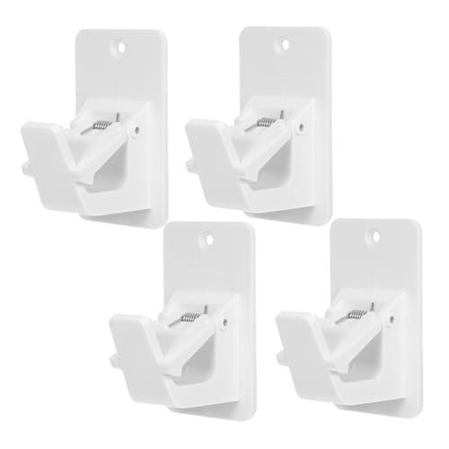 BAZEITFLOW 2 Paare Selbstklebende Schwere Abs Gardinenstangenhalterungen Robuste Bohrfreie Wandhalter für Duschstangen Vielseitig für Bad Schlafzimmer und Wohnzimmer Geeignet von BAZEITFLOW