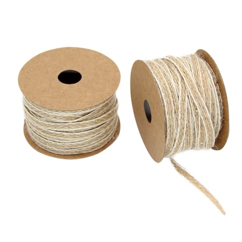BAZEITFLOW 2 STÜCK Vintage Jute Geschenkband für Weihnachten und Hochzeit Atmungsaktiv und Strapazierfähig DIY Dekoration für und Partys von BAZEITFLOW
