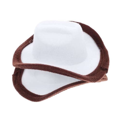 BAZEITFLOW 2 Stück Kleine Cowboy Flaschenhüte aus Vliesstoff Farblich Abgesetzte Weiße und Braune Party Dekorationen für Weinflaschen Wiederverwendbare Western Party Accessoires Festliche von BAZEITFLOW