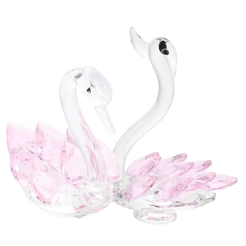 BAZEITFLOW 2 Stück Kristall Schwan Dekoration Teiliges Elegant Handgefertigte Kristallfigur Stilvolle Desktop Deko für Wohnzimmer Büro Schreibtisch von BAZEITFLOW