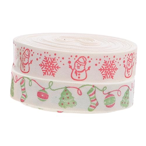 BAZEITFLOW 2 Stück Weihnachtsbaum Deko Baumwollband mit Schneemann Schneeflockenmotiv Wiederverwendbares DIY Geschenkband für Kränze Strümpfe Bastelarbeiten Drinnen und Draußen BAZEITFLOW 2 Stück Weihnachtsbaum Deko Baumwollband mit Schneemann Schneeflockenmotiv Wiederverwendbares DIY Geschenkband für Kränze Strümpfe Bastelarbeiten Drinnen und Draußen von BAZEITFLOW