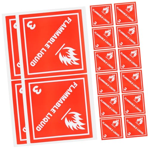 BAZEITFLOW 20 Stück Teiliges Selbstklebender Warnaufkleber Entzündbare Flüssigkeit mit Stark Haftendem Sicherheitszeichen für Versand Lager und Industrie Flammfestes Warnsymbol Haftend von BAZEITFLOW