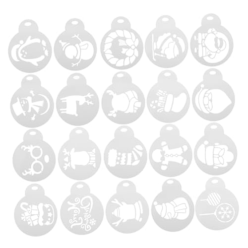 BAZEITFLOW 20 Stück Teiliges Weihnachts Schablonen aus Pet Kunststoff Wiederverwendbare Sichere Kaffeeverzierung und DIY Backvorlagen Glatte Kanten für Kreative und Dessertdekoration BAZEITFLOW 20 Stück Teiliges Weihnachts Schablonen aus Pet Kunststoff Wiederverwendbare Sichere Kaffeeverzierung und DIY Backvorlagen Glatte Kanten für Kreative und Dessertdekoration von BAZEITFLOW