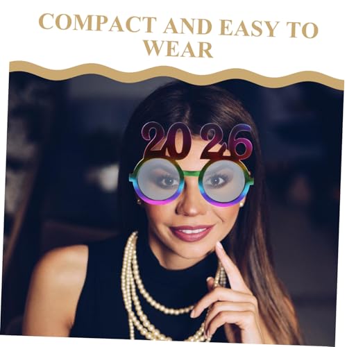 BAZEITFLOW 3 Stück Teiliges Zahlenbrille aus Leichtem Festliche Silvester Partybrille mit Rundem Rahmen Lustige Years Eve Photo Props für Weihnachts und Jahreswechsel Feiern von BAZEITFLOW