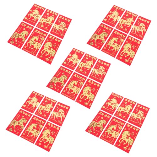 BAZEITFLOW 30 Stück Teiliges Chinesische Rote Umschläge Pferdejahr mit Geprägtem Design Hochwertige Papierqualität Vielseitig für Neujahrs Geldgeschenke Traditionell für Frühlingsfest Hongbao BAZEITFLOW 30 Stück Teiliges Chinesische Rote Umschläge Pferdejahr mit Geprägtem Design Hochwertige Papierqualität Vielseitig für Neujahrs Geldgeschenke Traditionell für Frühlingsfest Hongbao von BAZEITFLOW