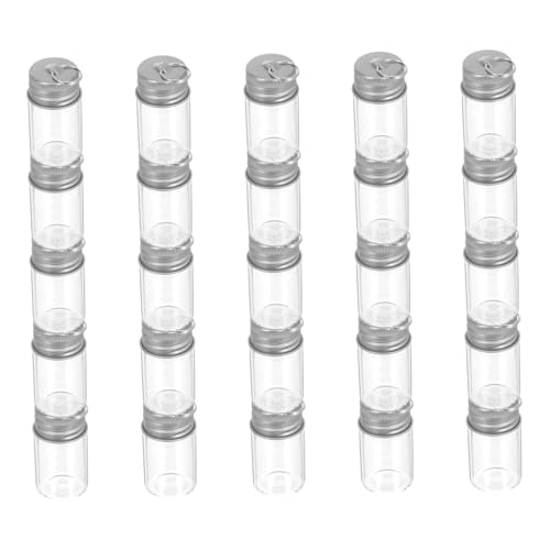 BAZEITFLOW 30 Stück Teiliges Mini-glas-wunschfläschchen Transparent mit Silberdeckel und Anhänger DIY Flaschenanhänger Schlüsselanhänger für Reisen Geburtstage und Kreative Botschaften von BAZEITFLOW