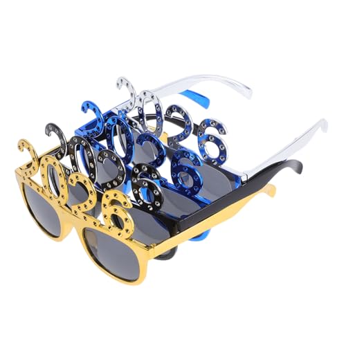 BAZEITFLOW 4 Stück Partybrillen mit Auffälliger Zahlenoptik Bunte Karnevalsbrillen für Silvesterfeiern Vielseitige Foto Requisiten für Familien und Freundespartys Leichte Neujahrs Accessoires BAZEITFLOW 4 Stück Partybrillen mit Auffälliger Zahlenoptik Bunte Karnevalsbrillen für Silvesterfeiern Vielseitige Foto Requisiten für Familien und Freundespartys Leichte Neujahrs Accessoires von BAZEITFLOW