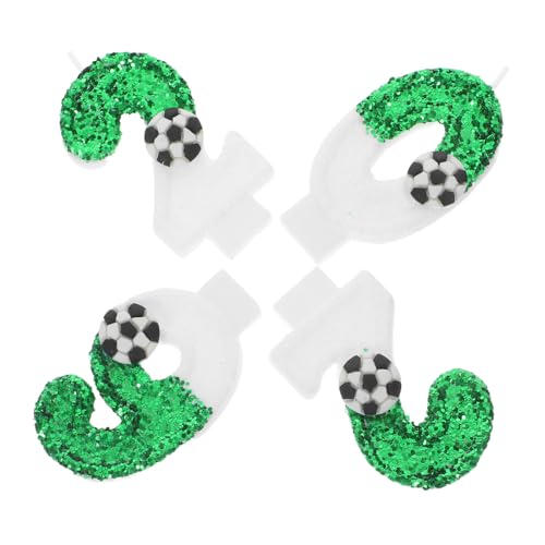 BAZEITFLOW 4 Stück Teiliges Fußball Zahlkerzen Glitzer Kuchen Dekoration für Geburtstag Sportparty Familienfeier Kreative Fußballkerzen für Festliche Jubiläen BAZEITFLOW 4 Stück Teiliges Fußball Zahlkerzen Glitzer Kuchen Dekoration für Geburtstag Sportparty Familienfeier Kreative Fußballkerzen für Festliche Jubiläen von BAZEITFLOW