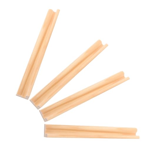 BAZEITFLOW 4 Stück Teiliges Holz Domino Tray Desktop Domino Halter für Buchstaben und Dominosteine Eleganter Holzständer für Familien und Freundesspiele Leicht Vielseitig Einsetzbar von BAZEITFLOW