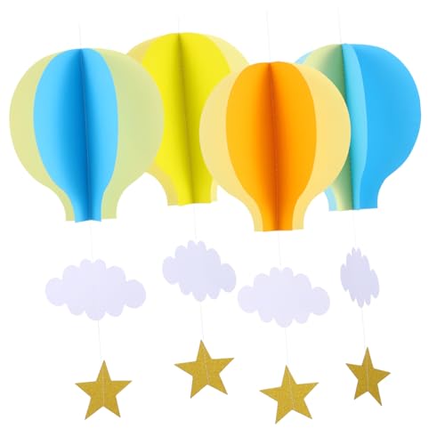 BAZEITFLOW 4 Stück Teiliges Papier Heißluftballon Girlande Hängende Raumdekoration Papiergirlande mit Wolken und Sternen Vielseitige Partydeko für Hochzeiten und Geburtstage Romantische BAZEITFLOW 4 Stück Teiliges Papier Heißluftballon Girlande Hängende Raumdekoration Papiergirlande mit Wolken und Sternen Vielseitige Partydeko für Hochzeiten und Geburtstage Romantische von BAZEITFLOW
