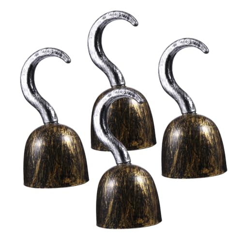 BAZEITFLOW 4 Stück Teiliges Piratenhaken Kunststoff Leichtes Wiederverwendbares Party Accessoire für Piratenkostüme für Halloween Karneval und Piraten Cosplay von BAZEITFLOW