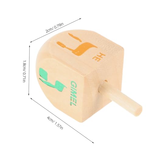 BAZEITFLOW 4 Stücke Kreiselspielzeug Aus Holz Dreidel Kinderspielzeug Hölzerne Spinning Holzhandwerk Holziges Chanukka-Dekorationen Für Zuhause Chanukka- von BAZEITFLOW