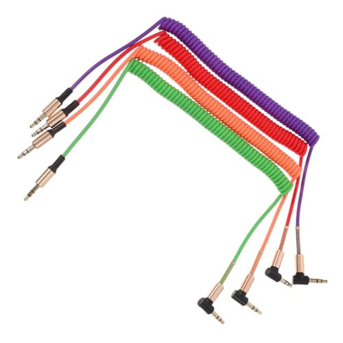 BAZEITFLOW 4Stücke Stereo Aux Kabel mit Stecker Robuste Flexible Audiokabel Zufälligen Farben für Lautsprecher und Audioanwendungen von BAZEITFLOW