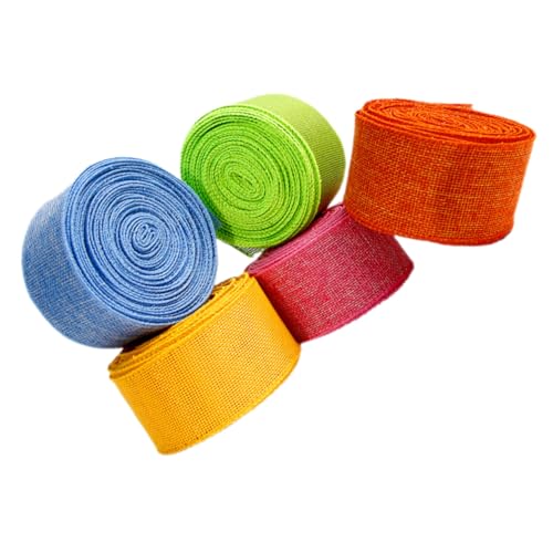 BAZEITFLOW 5 Rollen DIY Geschenkband in Transparenter Satinoptik pro Vielseitiges Frühlings Dekoband für Blumenkränze Schleifen und Geschenkverpackungen Strapazierfähig und Schneidbar von BAZEITFLOW