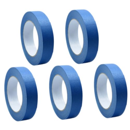 BAZEITFLOW 5 Rollen Maler Klebeband Breit Lang Leicht Abreißbar Präzises Abklebeband für Wandmalerei Dekoration und Kantenbearbeitung Vielseitiges Auto Abdeckband für Lackierarbeiten und von BAZEITFLOW