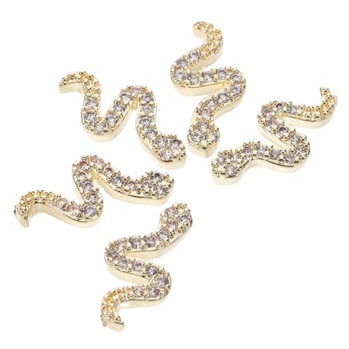 BAZEITFLOW 5 Stück Teiliges Snake Nail Rhinestones Gothic Nagelstuds aus Retro legierung in Gold Funkelnde Nagel deko für DIY Nail Art Stilvolle Schlange Nagelverzierung für Zuhause und BAZEITFLOW 5 Stück Teiliges Snake Nail Rhinestones Gothic Nagelstuds aus Retro legierung in Gold Funkelnde Nagel deko für DIY Nail Art Stilvolle Schlange Nagelverzierung für Zuhause und von BAZEITFLOW