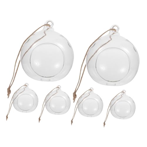 BAZEITFLOW 6 Stück Hängende Glaskugel Teelichthalter Transparente Glasvase DIY Terrarium Kugel Robustes mit Juteseil für Wohnzimmerdeko Hochzeit und Baumgestaltung BAZEITFLOW 6 Stück Hängende Glaskugel Teelichthalter Transparente Glasvase DIY Terrarium Kugel Robustes mit Juteseil für Wohnzimmerdeko Hochzeit und Baumgestaltung von BAZEITFLOW