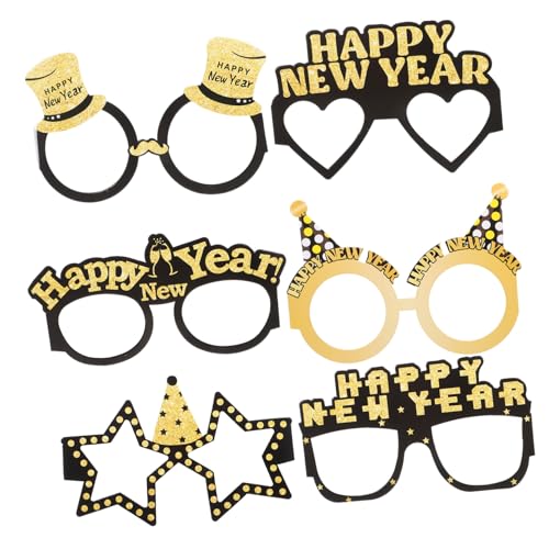 BAZEITFLOW 6 Stück Teiliges Lustige Neujahrs papierbrillen Leichte Partybrillen für Silvester Deko und Fotorequisiten Bunte Rahmen für Erwachsene und Witzige Party Gadgets für Jahreswechsel BAZEITFLOW 6 Stück Teiliges Lustige Neujahrs papierbrillen Leichte Partybrillen für Silvester Deko und Fotorequisiten Bunte Rahmen für Erwachsene und Witzige Party Gadgets für Jahreswechsel von BAZEITFLOW