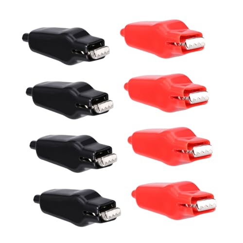 BAZEITFLOW 8 Stück Teiliges Alligator Clip mit Isolierten Griffigen Krokodilklemmen Doppelt Isoliert Kupferzähne Leichte Batterie Klemmen für Sicheren Elektrischen Test und Multimeter von BAZEITFLOW