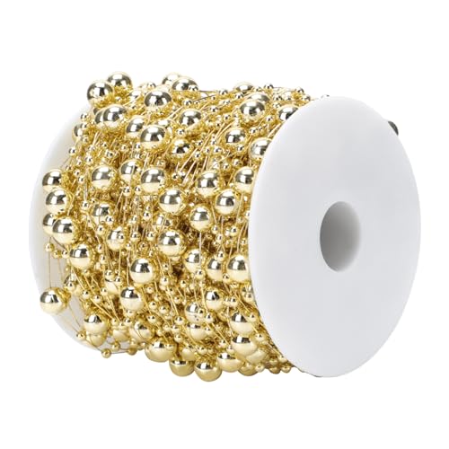 BAZEITFLOW Abs Kunststoff Perlenkette Goldfarbene Weihnachtsdeko Perlen für DIY Basteln Christbaumschmuck Tannenschmuck Festliche Dekoration Zubehör BAZEITFLOW Abs Kunststoff Perlenkette Goldfarbene Weihnachtsdeko Perlen für DIY Basteln Christbaumschmuck Tannenschmuck Festliche Dekoration Zubehör von BAZEITFLOW