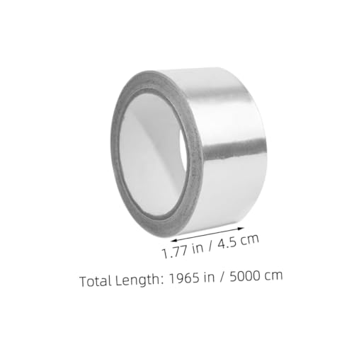 BAZEITFLOW Aluminiumfolie Klebeband Hochtemperaturbeständig Stark Haftend Silber Metall Klebeband für Abdichten Isolieren und Reparieren mit Leitfähigem Kleber von BAZEITFLOW