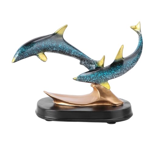 BAZEITFLOW Delphin Ornament Aus Harz Kreative Tischdekoration Für Zuhause Resin Figur Blau Für Wohnzimmer Schlafzimmer Büro Innendekoration von BAZEITFLOW