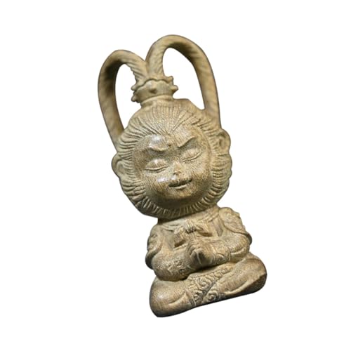 BAZEITFLOW Handgefertigte Sun Wukong Holzfigur aus Edlem Goldfäden nanmu Dekorative Skulptur für Büro und Zuhause Künstlerische Wohnraumdeko Langlebiges Geschenk zur Einweihung von BAZEITFLOW