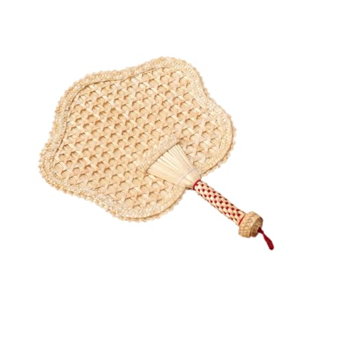 BAZEITFLOW Handgefertigter Gestrickter Handventilator aus Holz Fünfzackiger Sommerfächer Tragbar Leicht Duftend für Strand Party und Sommeraccessoires von BAZEITFLOW