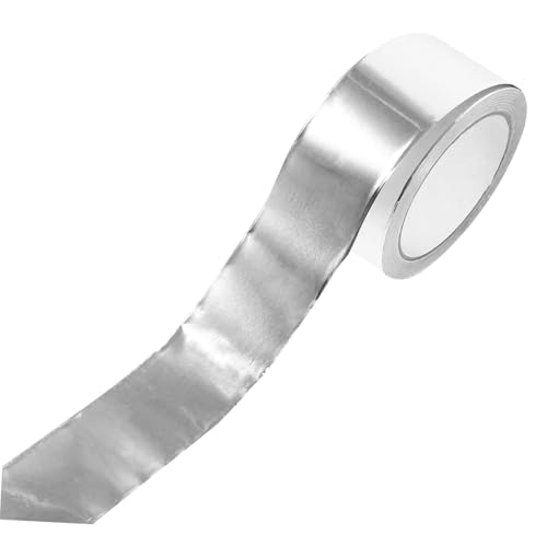 BAZEITFLOW Leitfähiges Aluminiumfolie Klebeband Stark Selbstklebend Hitzebeständig Isolierband Breit Für Elektroabschirmung Schutz Und Kabelbefestigung von BAZEITFLOW