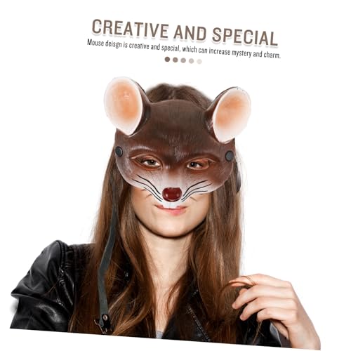 BAZEITFLOW Maus Maske PU Schaum Karnevalsmaskerade Halloween Party Gesichtsbedeckung für Erwachsene und Braun Kreative Cosplay Maske Leicht und Atmungsaktiv BAZEITFLOW Maus Maske PU Schaum Karnevalsmaskerade Halloween Party Gesichtsbedeckung für Erwachsene und Braun Kreative Cosplay Maske Leicht und Atmungsaktiv von BAZEITFLOW