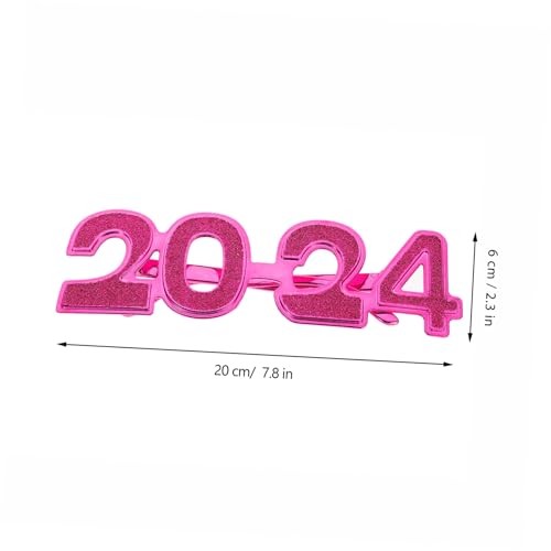 BAZEITFLOW Neue Jahr Party Zahlenbrille Leichtes Design Spaßbrille für Silvester Feier Foto Requisiten Rosa von BAZEITFLOW