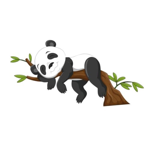 BAZEITFLOW PVC Wandsticker Panda Kinderzimmer Selbstklebend Tiermotiv Wanddeko Schlafzimmer Wohnzimmer frei Einfache Anbringung Rückstandsfrei von BAZEITFLOW
