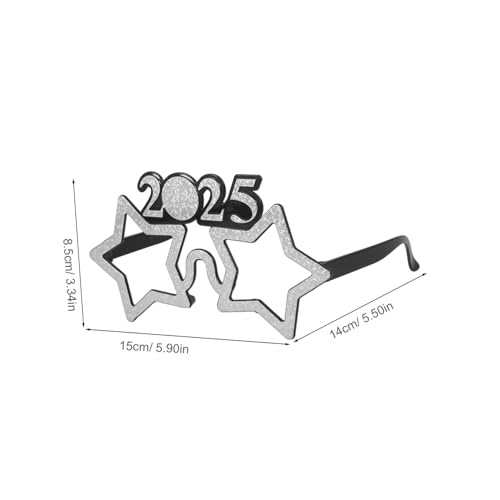 BAZEITFLOW Partybrille Silbern Lustiges Fotoaccessoire Neujahrsdeko Spaßbrille Für Erwachsene Und Geeignet Für Silvester Geburtstag Familienfeier von BAZEITFLOW