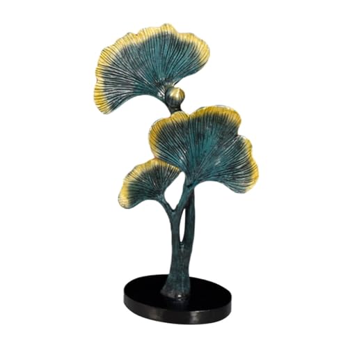 BAZEITFLOW Retro Harz Ginkgo Dekoration Langlebig und Verschleißfest Feine Verarbeitung Leuchtende Blaue Farbe Stilvolles Ornament für Wohnzimmer Büro Tv Schrank und Flur Positive Energie von BAZEITFLOW
