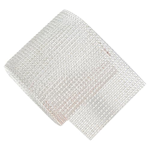 BAZEITFLOW Rhinestone Mesh Ribbon Reihen Silber Glitzerndes Bastelband zum Schneiden für Hochzeitsdeko Geschenkverzierung und Geburtstagsdeko Funkelndes Strassband für Diy-kunsthandwerk von BAZEITFLOW