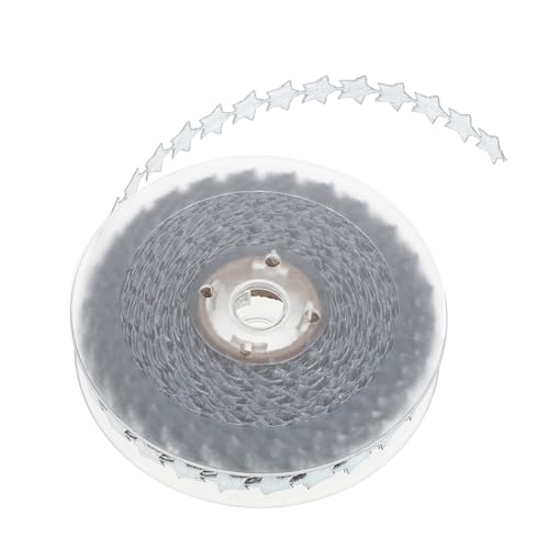 BAZEITFLOW Silbernes Fünfzackiges Sternband Glänzendes Geschenkband für Weihnachtsbaum Deko Basteln Party und Hochzeitsschleifen DIY Floristik Geschenkverpackung von BAZEITFLOW