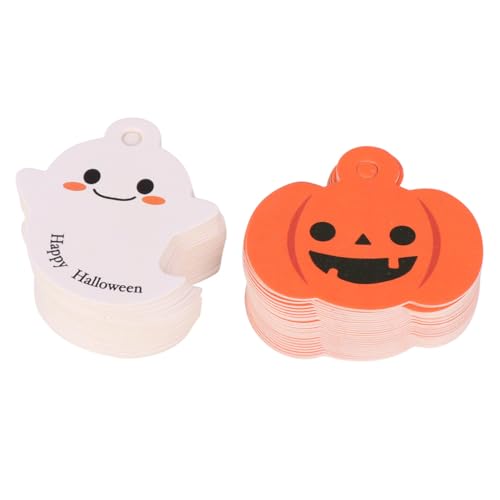 BAZEITFLOW Teiliges Halloween DIY Papieranhänger mit Vorgestanzten Löchern Lustige Geschenketiketten Vielseitige Hängende Deko für Party Basteln und Geschenkverpackung Geist Kürbis Motive von BAZEITFLOW