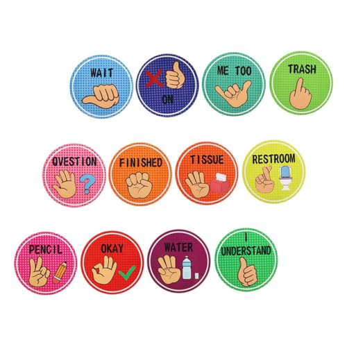 BAZEITFLOW Teiliges Handzeichen Poster für Kindergarten Positive Verhaltensförderung Hinweise zur Nonverbalen Kommunikation Widerstandsfähiges Material Design Fördert und Unabhängigkeit der von BAZEITFLOW