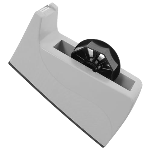 BAZEITFLOW Tisch klebebandspender aus Robustem Material Einhändige Bedienung Nachfüllbar Praktischer Klebebandhalter für Büro Bastelraum und Verpackung Grauer Tape Cutter für Schreibtisch von BAZEITFLOW