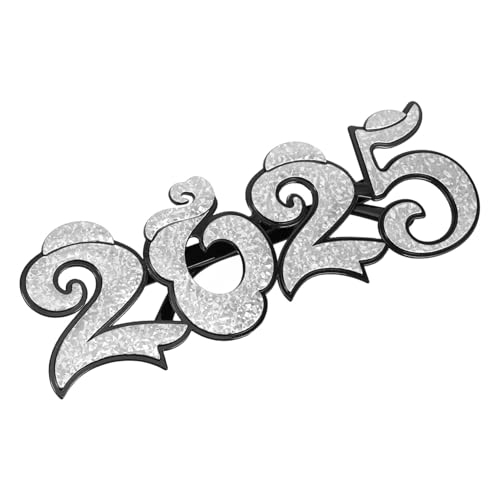BAZEITFLOW Year Partybrille aus Robustem Pc Material Leicht und Komfortabel Stilvoll Glänzend Silvester Deko für Feierlichkeiten und Foto Spaß Tolles für Familie und Freunde von BAZEITFLOW