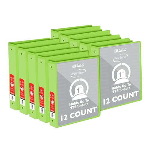 Bazic 3-Ringbuch, 2,5 cm, für 175 Blatt Papier, für Schule, Büro, Zuhause, 12 Stück von BAZIC Products